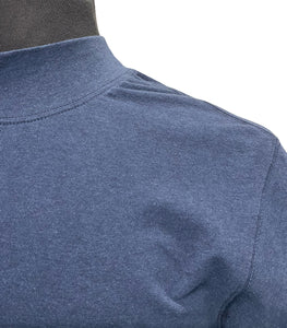 CIRCOLO 1901 - CN4951 Cashmere Touch Long Sleeved T-Shirt With Mock Neck In Dark Blue