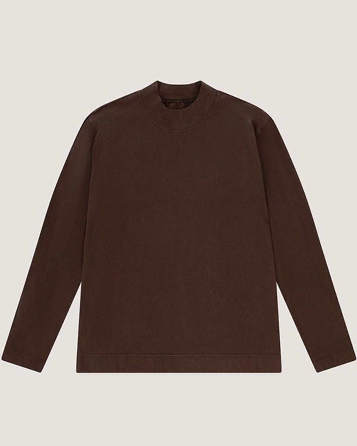 CIRCOLO 1901 - CN4951 Cashmere Touch Long Sleeved T-Shirt With Mock Neck In Mink Brown