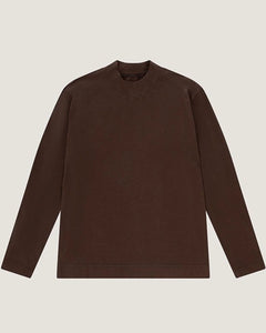 CIRCOLO 1901 - CN4951 Cashmere Touch Long Sleeved T-Shirt With Mock Neck In Mink Brown