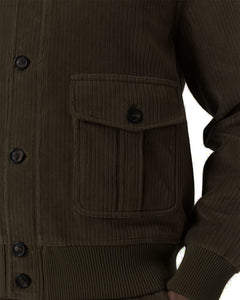 CIRCOLO 1901 - CN4966 CORDUROY VALSTAR Style Button Up Cardigan in Dark Brown