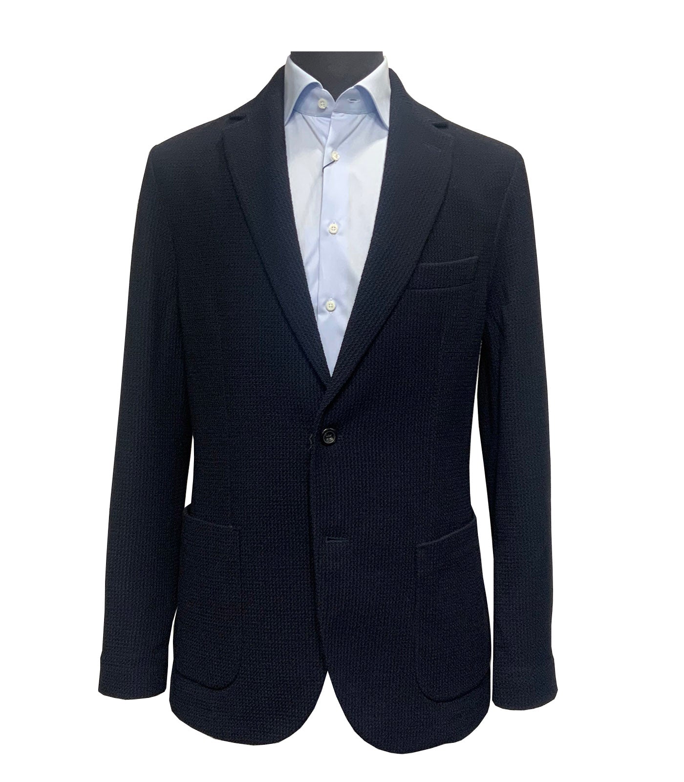 CIRCOLO 1901 - CN5054 Stretch Wool 2 Button Textured Jacket in Navy Blue
