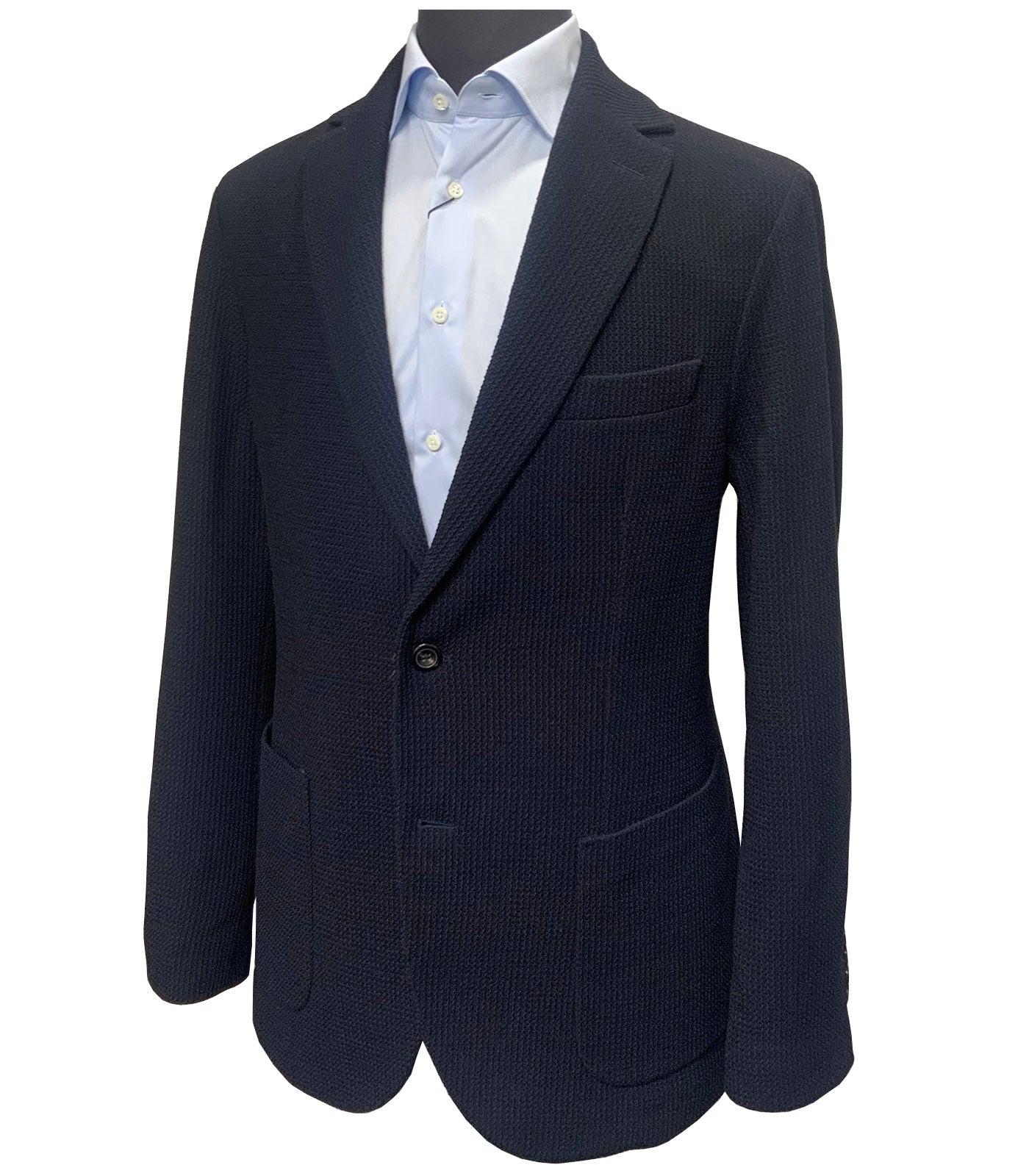 CIRCOLO 1901 - CN5054 Stretch Wool 2 Button Textured Jacket in Navy Blue