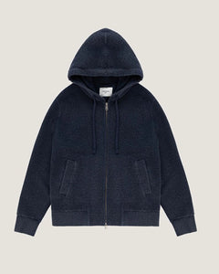 CIRCOLO 1901 - CN5136 Full Zip Hoodie in Blue Notte Bouclé