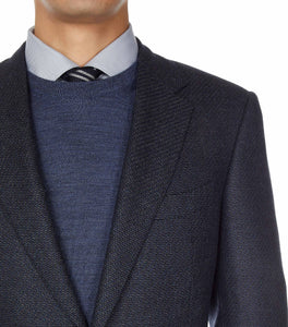 Canali - Blue 2 Button Jacket with Zig-Zag Detail Fabric CU04651.302