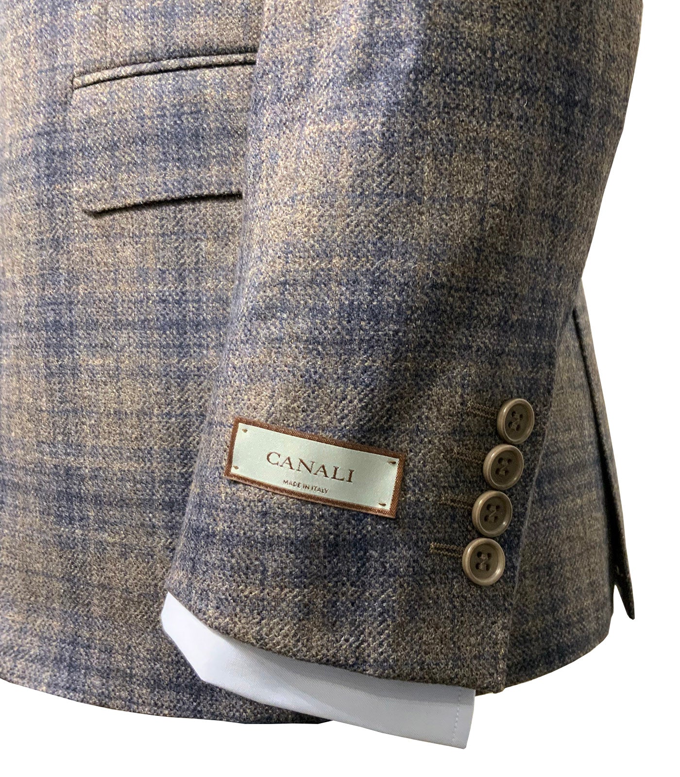 CANALI - Brown and Dark Blue Checked Wool Blazer 13290-CF02798-711