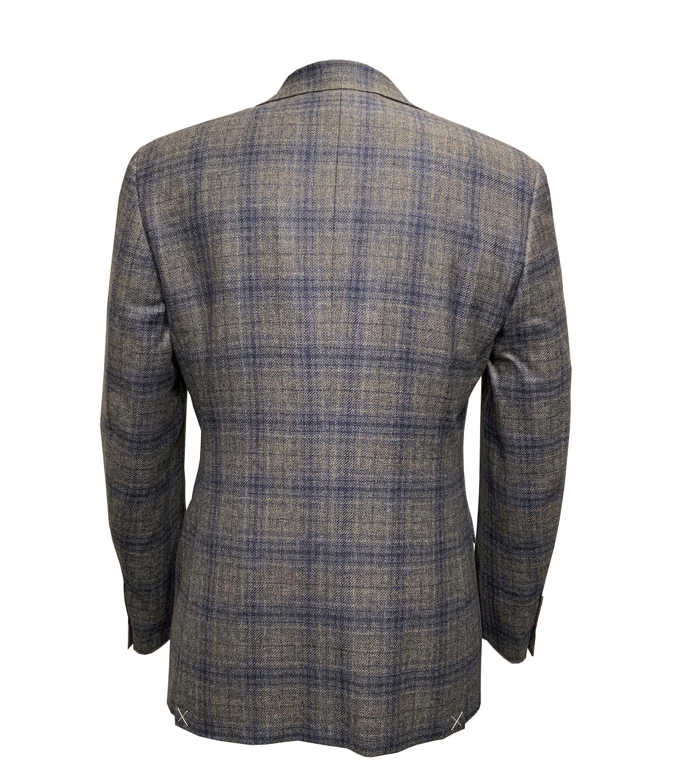 CANALI - Brown and Dark Blue Checked Wool Blazer 13290-CF02798-711