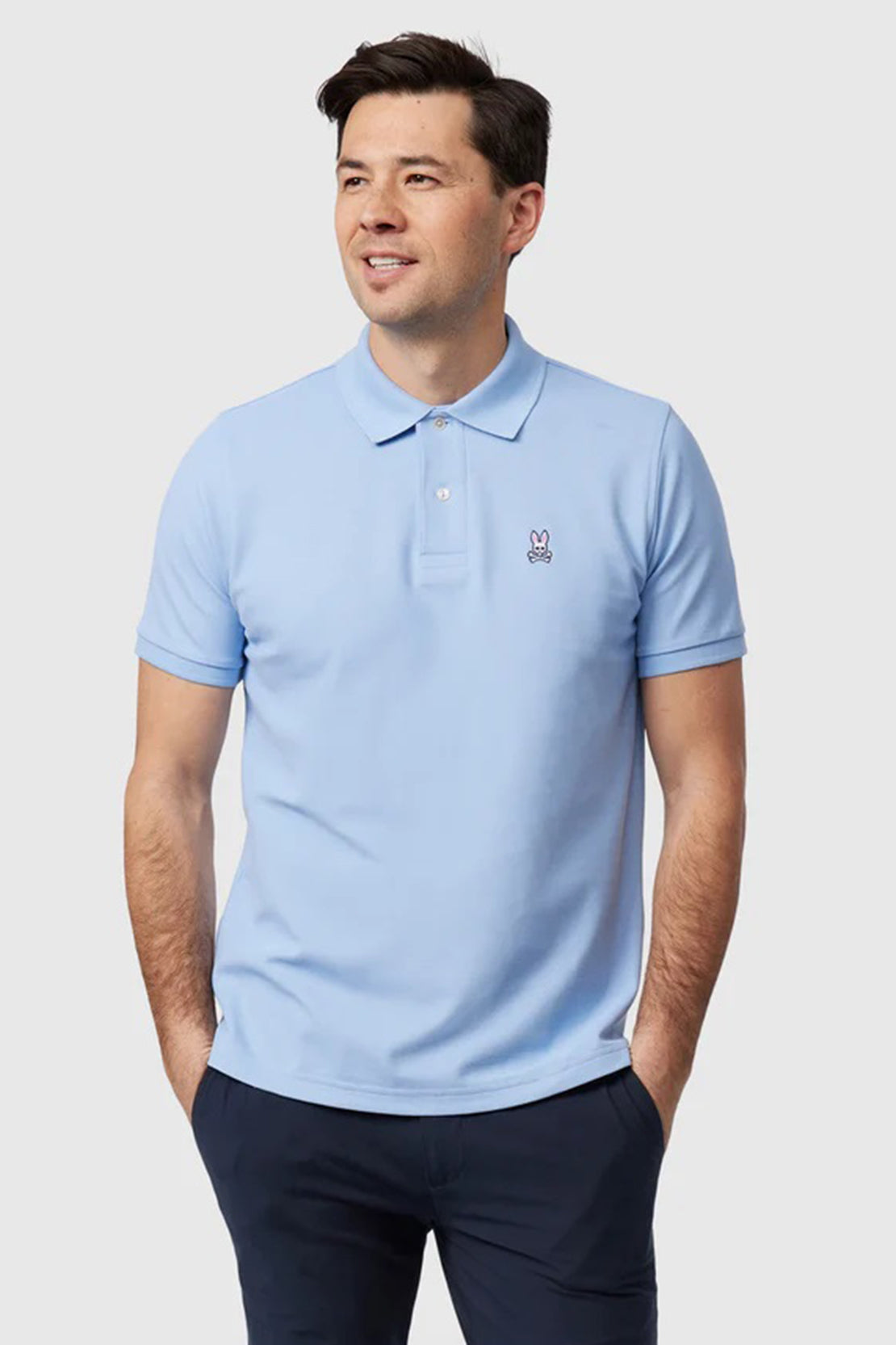 PSYCHO BUNNY - Classic Pique Polo Shirt In Serenity Blue B6K001B200 SER