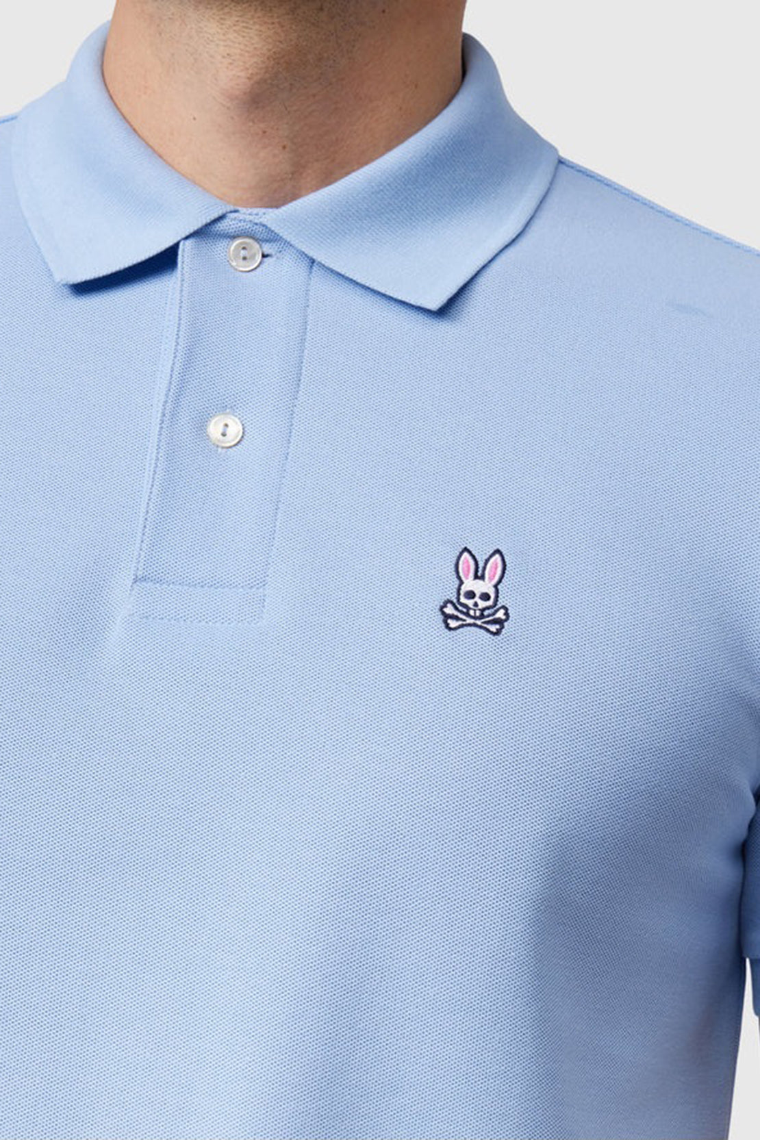 PSYCHO BUNNY - Classic Pique Polo Shirt In Serenity Blue B6K001B200 SER