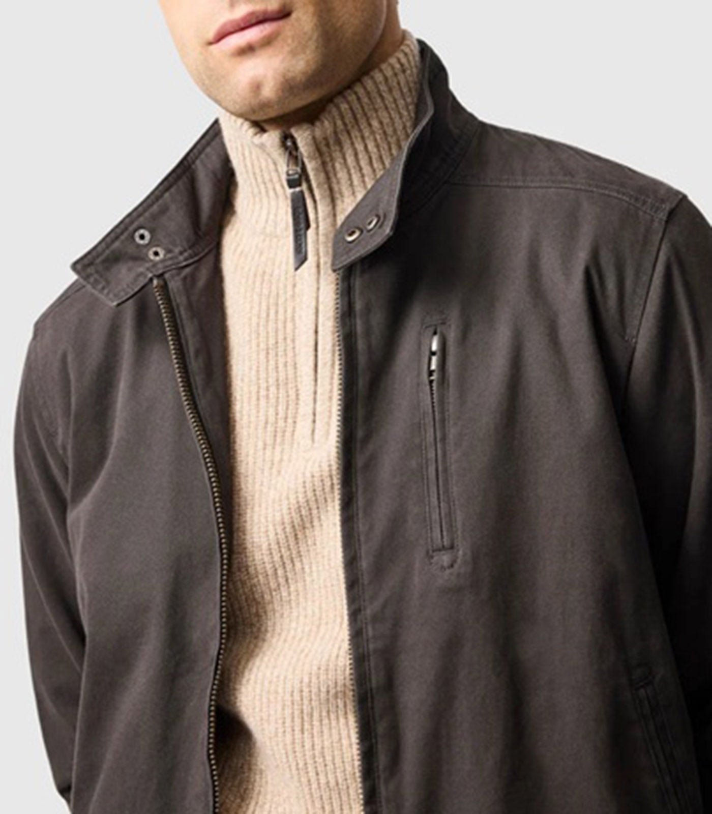 RODD & GUNN - ROBBIES ROAD Half Zip Knit in FLAX EP0956