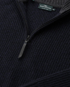 RODD & GUNN - ROBBIES ROAD Half Zip Knit in MIDNIGHT EP0956