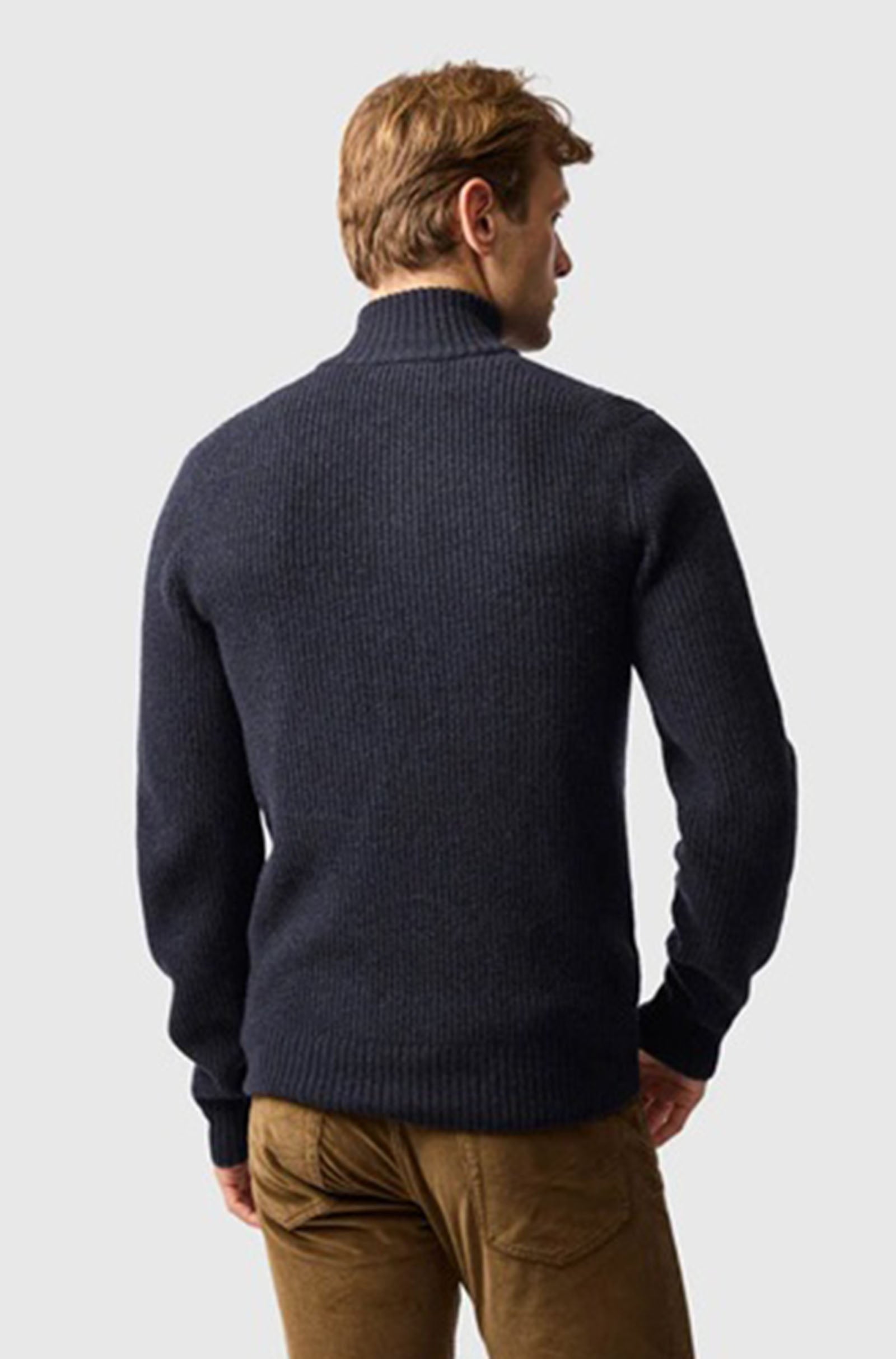 RODD & GUNN - ROBBIES ROAD Half Zip Knit in MIDNIGHT EP0956