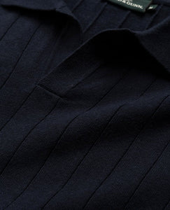 RODD & GUNN - FREYS CRESCENT Knitted Polo in MIDNIGHT EP1063