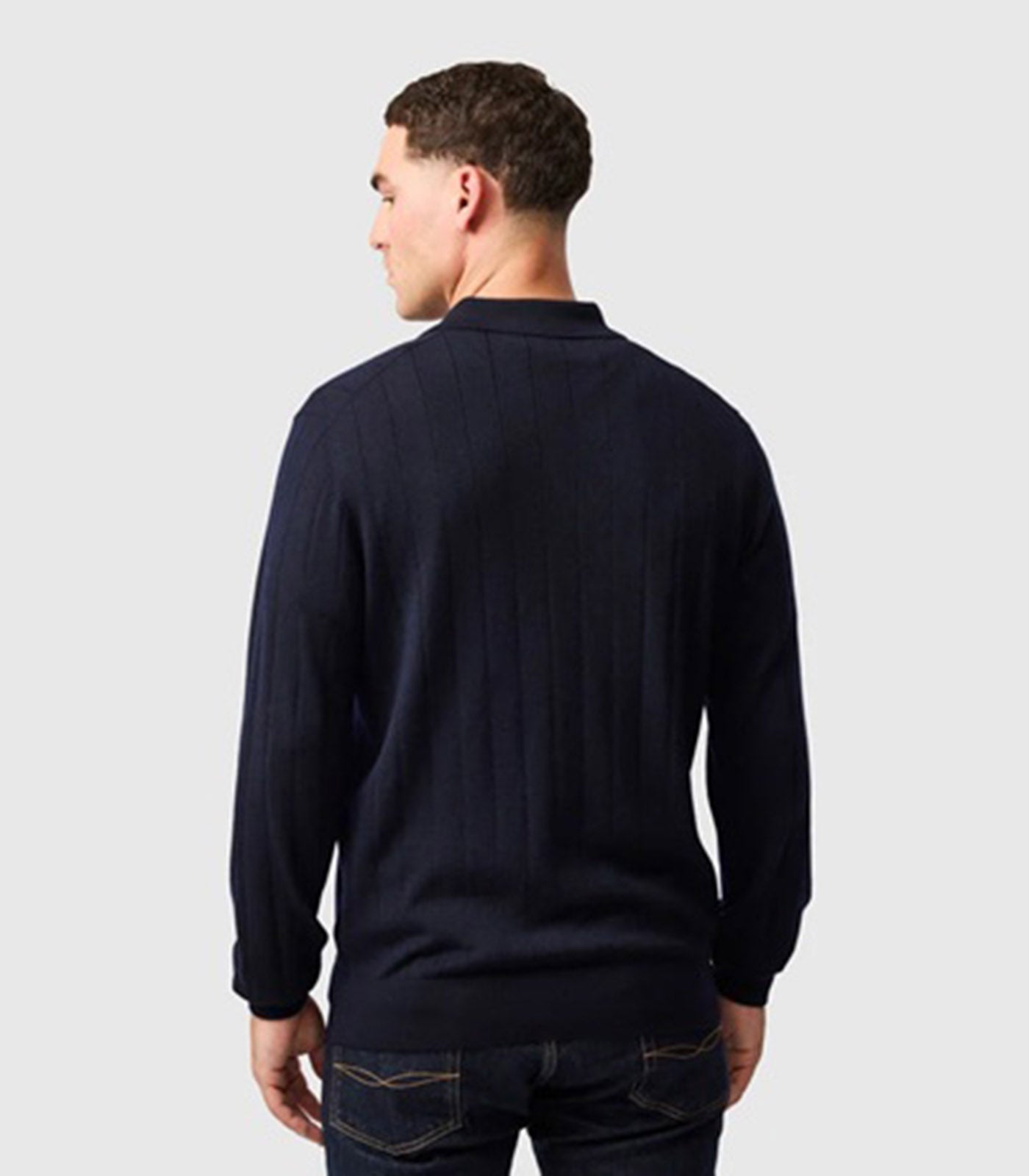 RODD AND GUNN - MURDOCH Long Sleeve Knitted Polo In INK EP1145