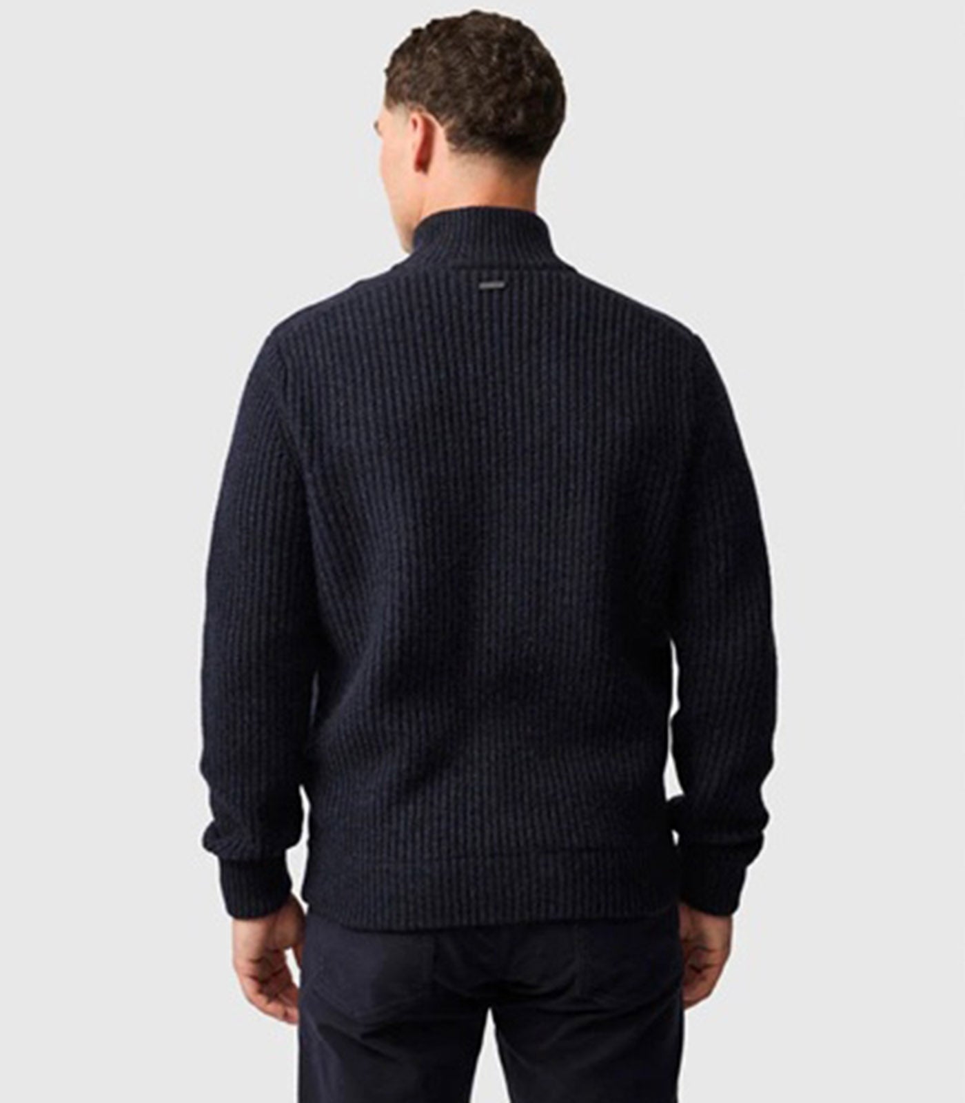 RODD AND GUNN - GOLDERS KNIT Mixed Media Zip Cardigan in MIDNIGHT Blue EP1156