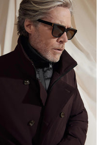 MONTECORE - Double Breasted Down Jacket In Technical Fabric In Oxblood F05MUCX521
