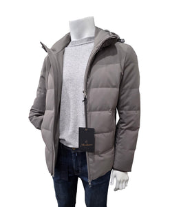 MONTECORE - Down Filled Short Padded Coat in Taupe Grey