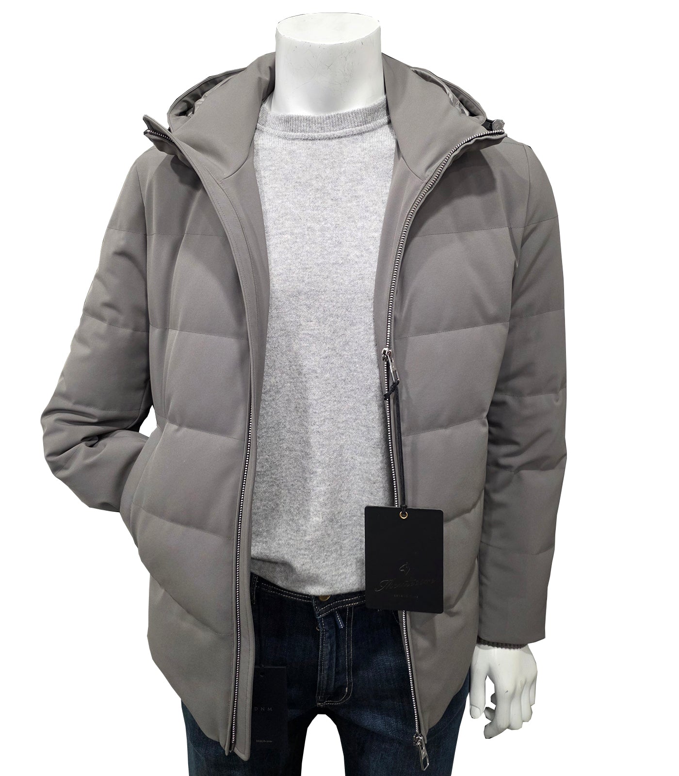 MONTECORE - Down Filled Short Padded Coat in Taupe Grey