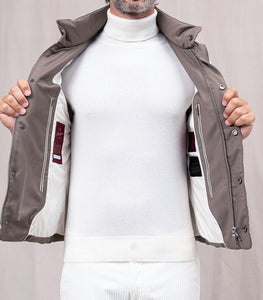 MONTECORE - Padded Gilet With Detachable Hood In Stone Grey