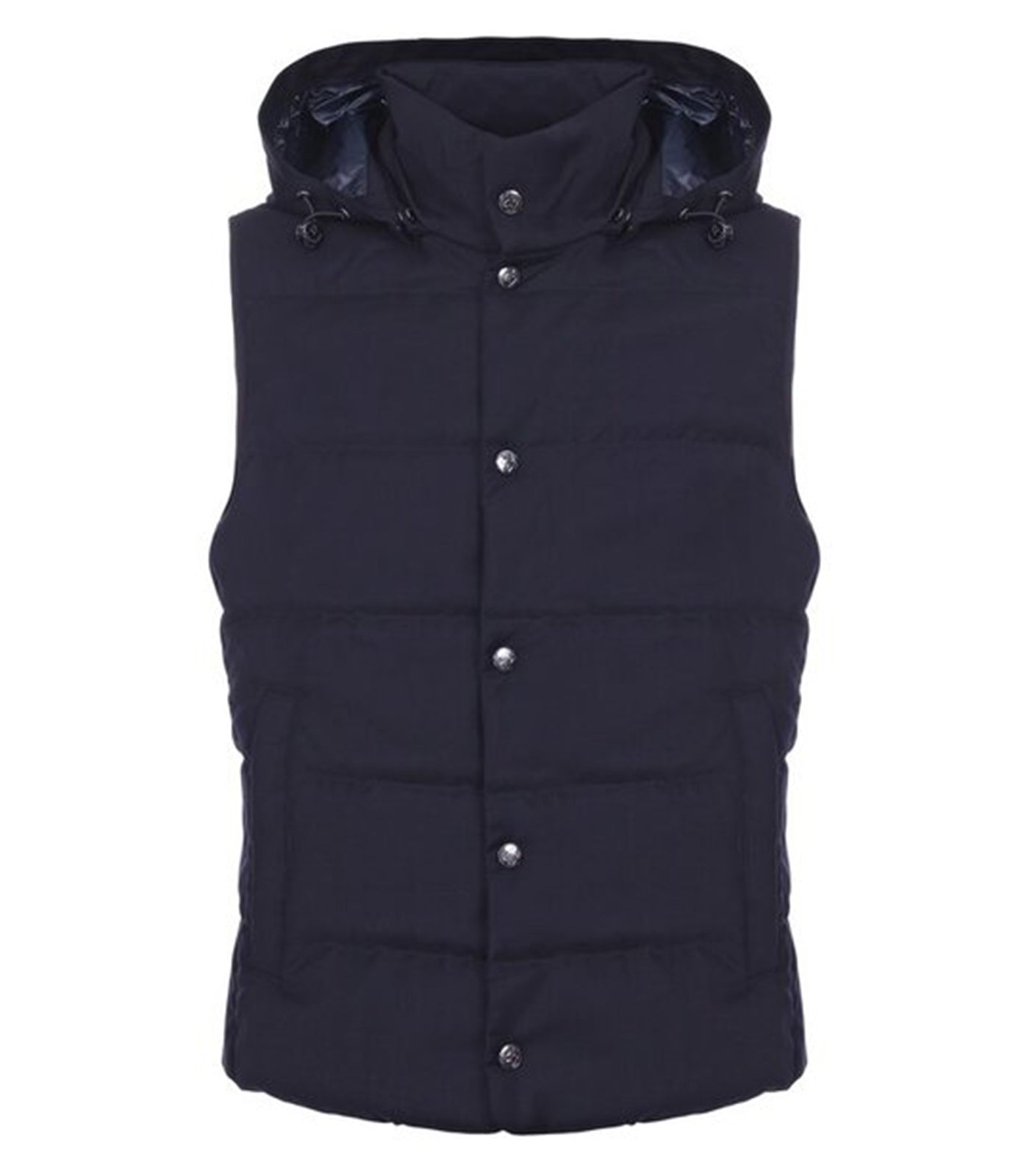 MONTECORE - Padded Gilet With Detachable Hood In Dark Blue
