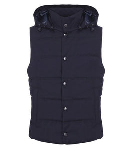MONTECORE - Padded Gilet With Detachable Hood In Dark Blue