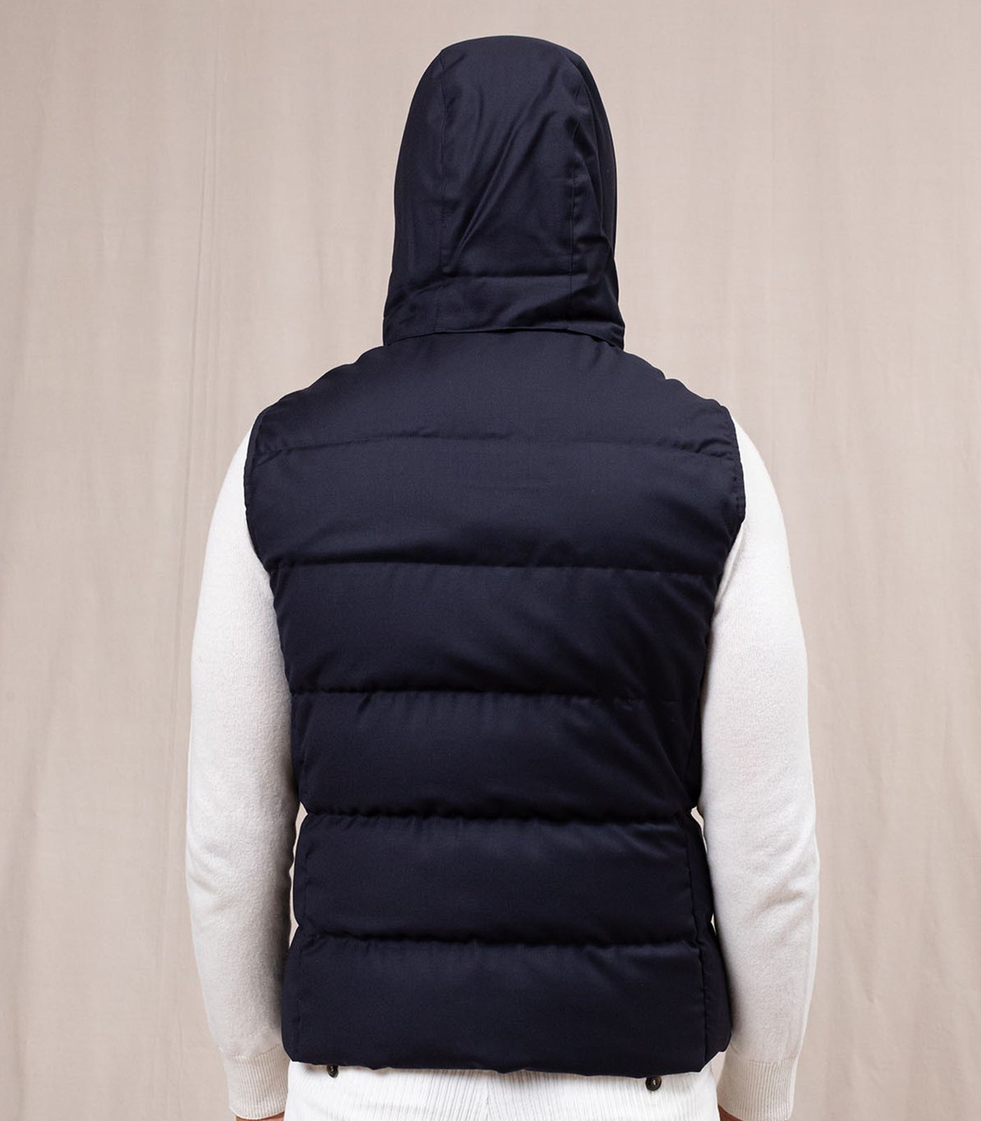 MONTECORE - Padded Gilet With Detachable Hood In Dark Blue