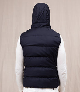 MONTECORE - Padded Gilet With Detachable Hood In Dark Blue