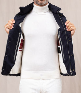 MONTECORE - Padded Gilet With Detachable Hood In Dark Blue