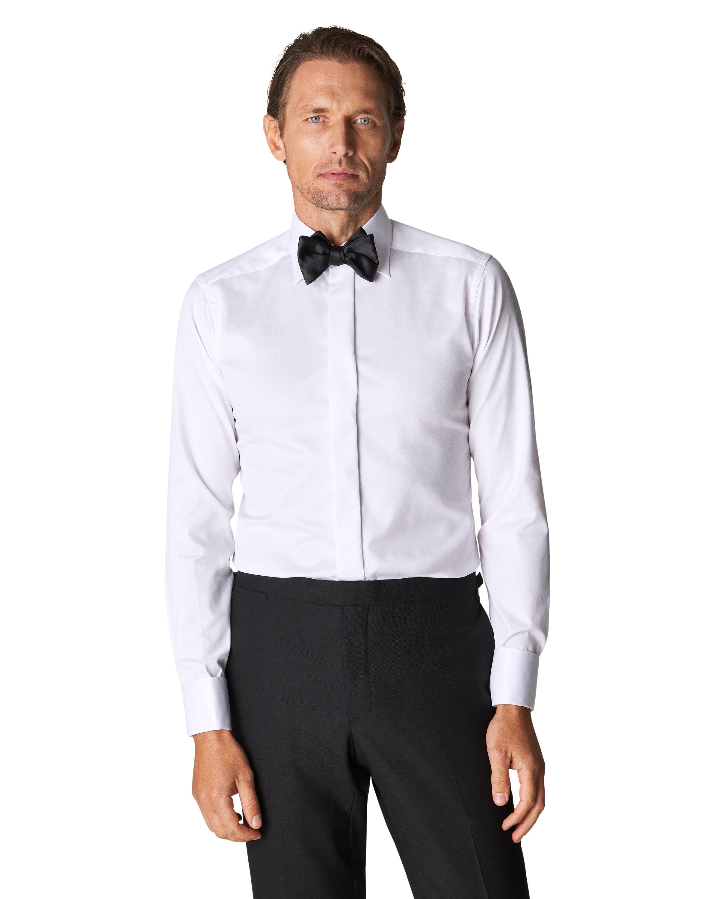 ETON - White CONTEMPORARY FIT Signature Twill Tuxedo Shirt 30007031800