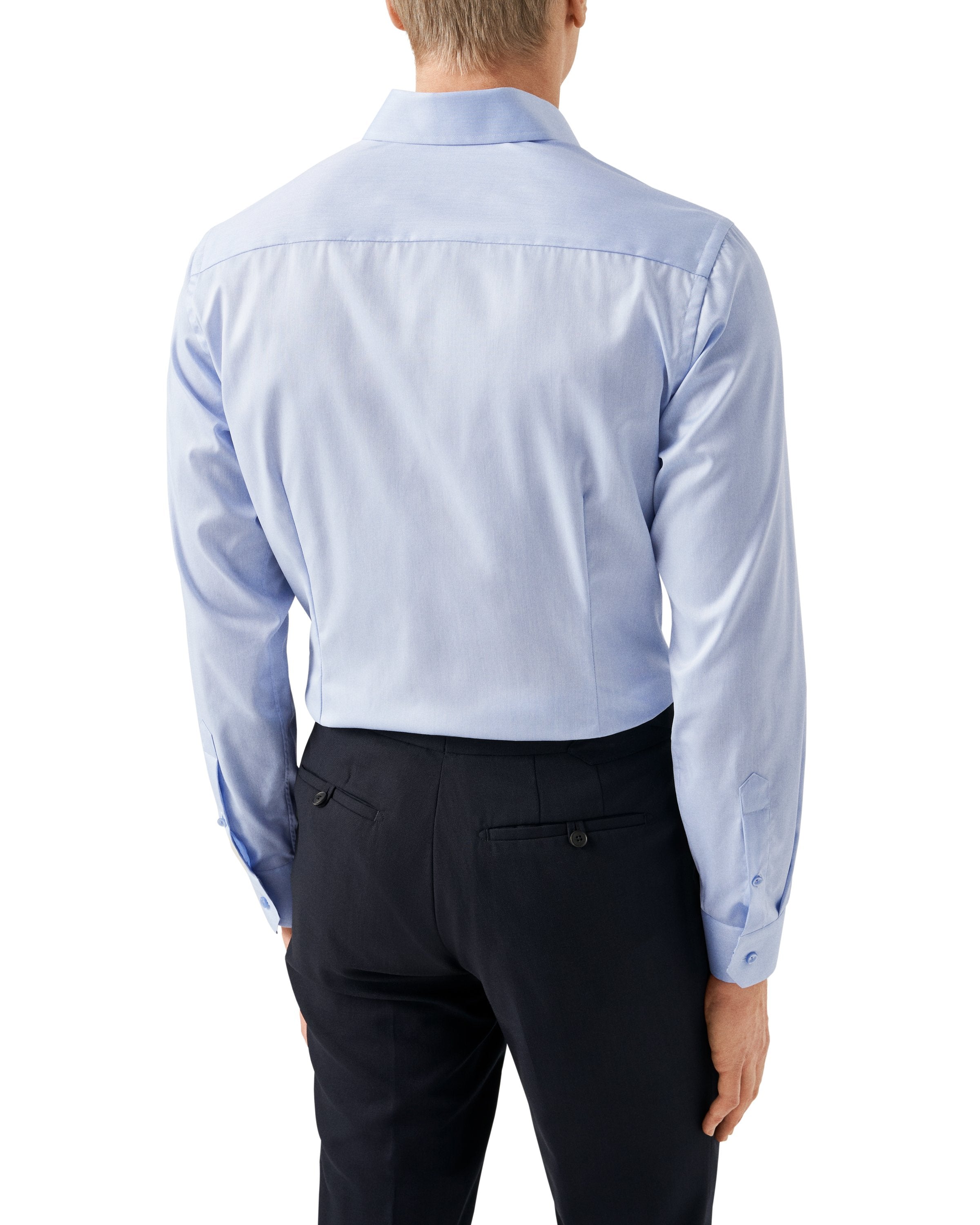 ETON - Sky Blue CONTEMPORARY FIT Signature Twill Shirt - Geometric Contrast Details 10001210621