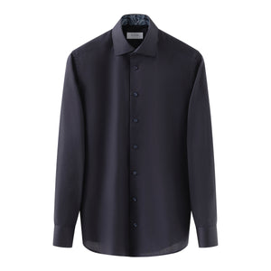 ETON - Navy Blue CONTEMPORARY FIT Floral Effect Signature Twill Shirt 10001249329