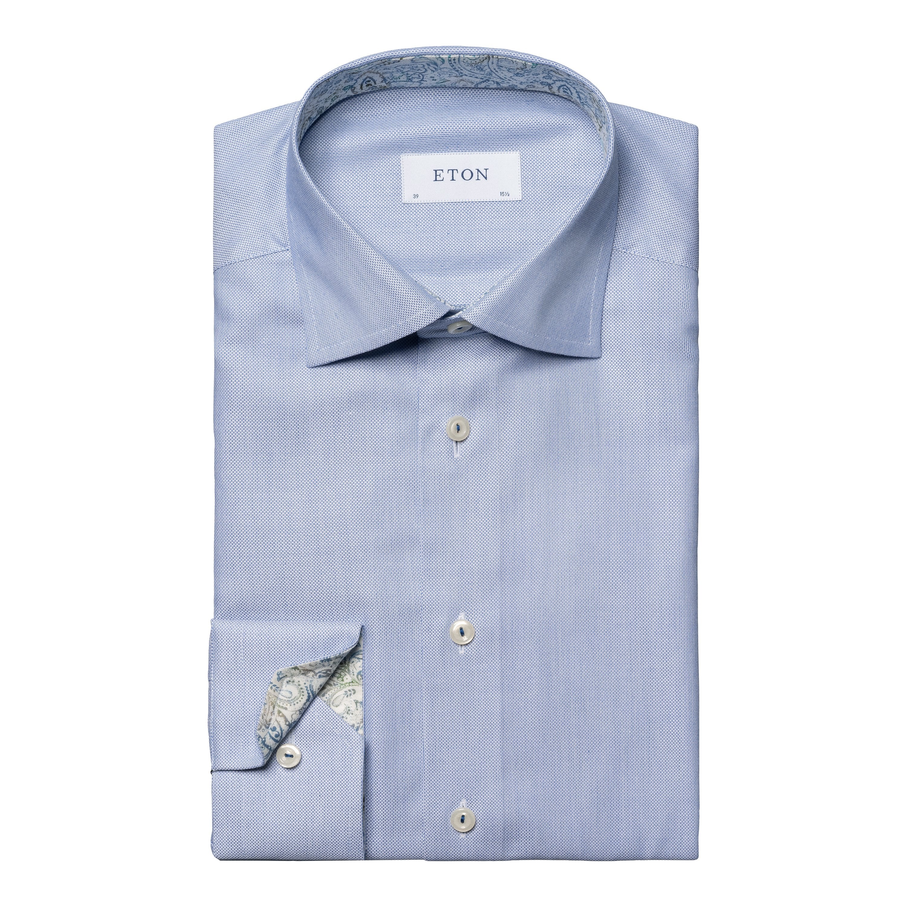 ETON - Blue SLIM FIT Cotton & TENCEL™ Lyocell Shirt 10001110726