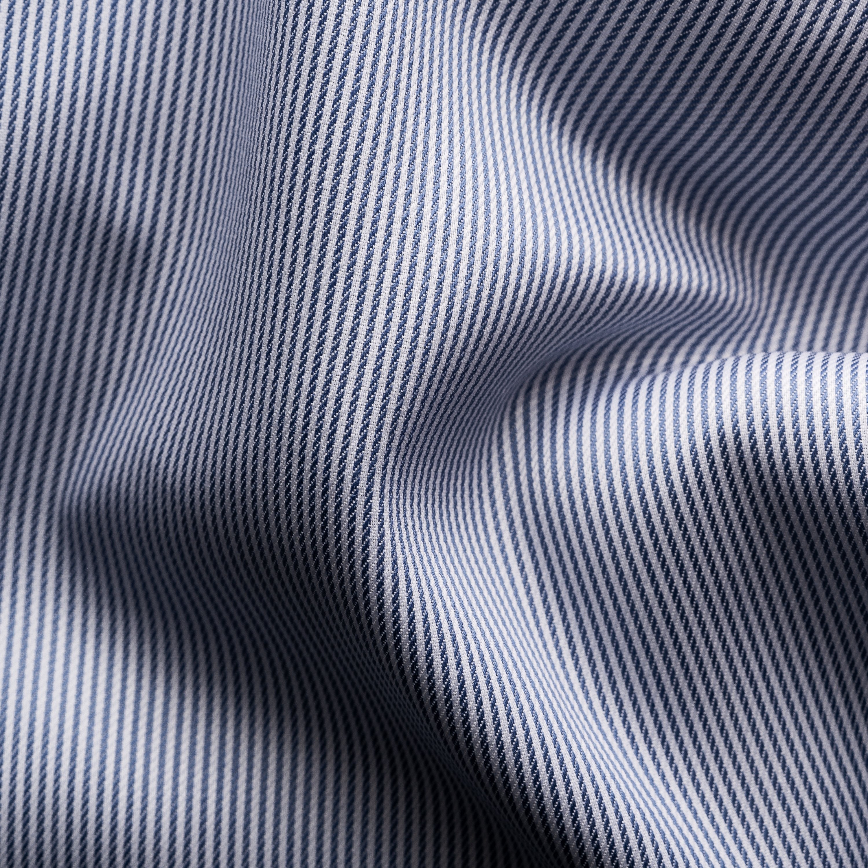 ETON - Dark Blue SLIM FIT Fine Striped Signature Twill Shirt 10001172325