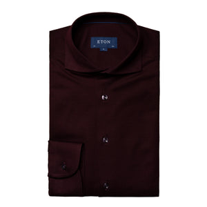 ETON - CONTEMPORARY FIT Burgundy Pique Shirt 10001011359