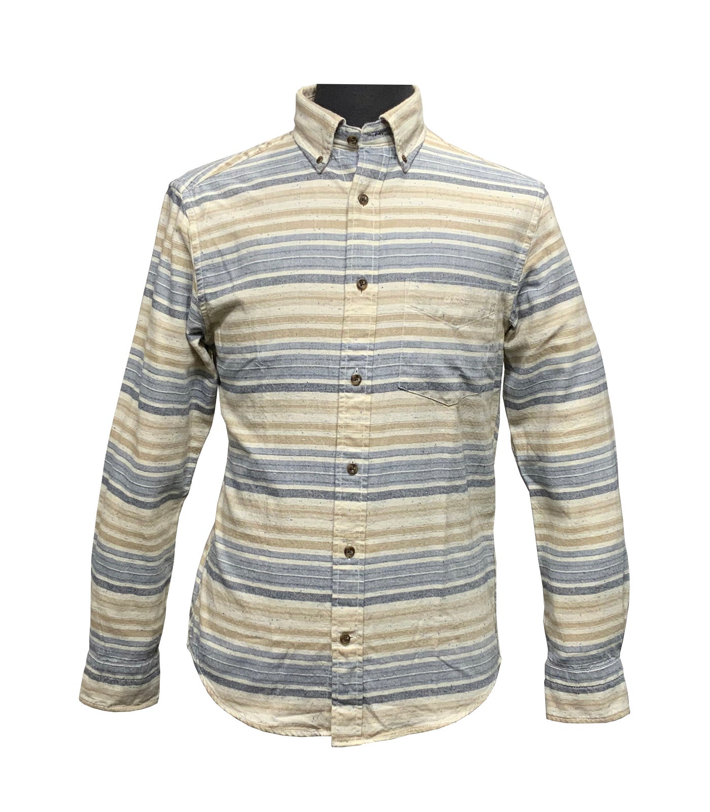 GANT - Regular Fit Nepps Flannel Stripe Shirt in Persian Blue 3250248 423