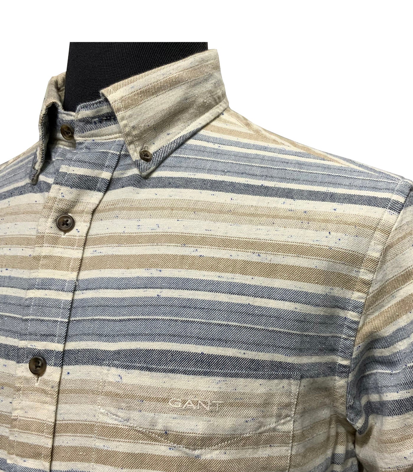 GANT - Regular Fit Nepps Flannel Stripe Shirt in Persian Blue 3250248 423