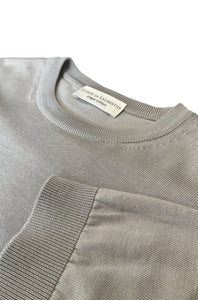 FILIPPO DE LAURENTIIS - Short Sleeve Knitted T-Shirt in Nebbia Taupe