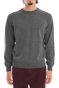 FILIPPO DE LAURENTIIS - Mid Grey Wool & Cashmere Crew Neck Sweater GC1MLR2A 930