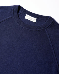 FILIPPO DE LAURENTIIS - Wool and Cashmere Raglan Sleeve Sweater in Avio Blue GC1MLR2A-WC12R 870
