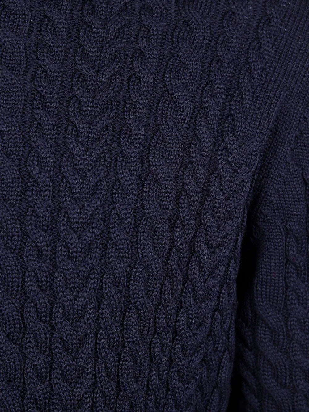 FILIPPO DE LAURENTIIS - Navy Cable Knit Crew Neck Sweater GC3MLWM7Y 890