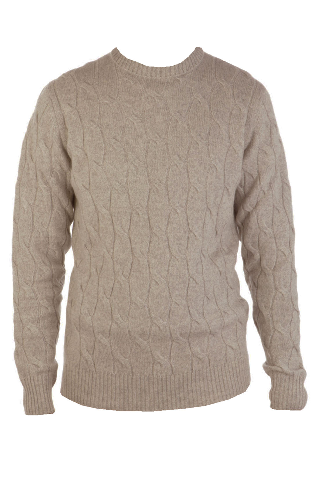 FILIPPO DE LAURENTIIS - Marled Biscuit Wool & Cashmere Cable Knit Sweater GC3ML 910
