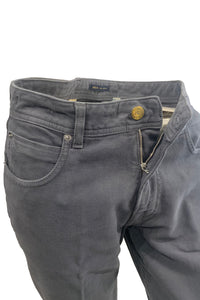 BRIGLIA 1949 - STEVE Grey/Blue Brushed Cotton Stretch Moleskin Feel Jeans 423507 570