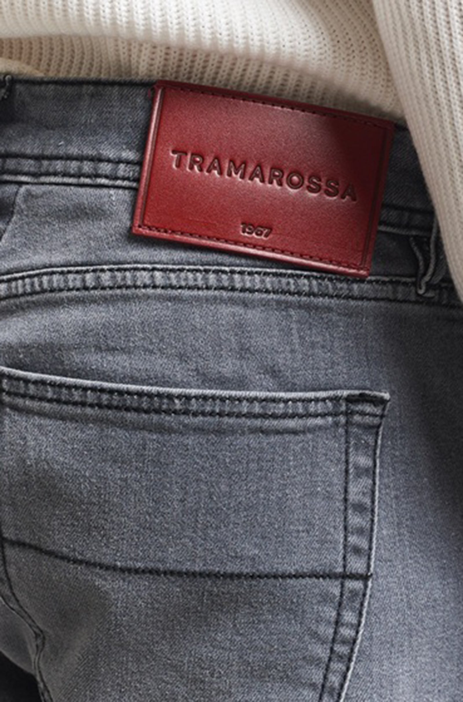 TRAMAROSSA - MICHELANGELO Stretch Jeans In Grey Used Wash