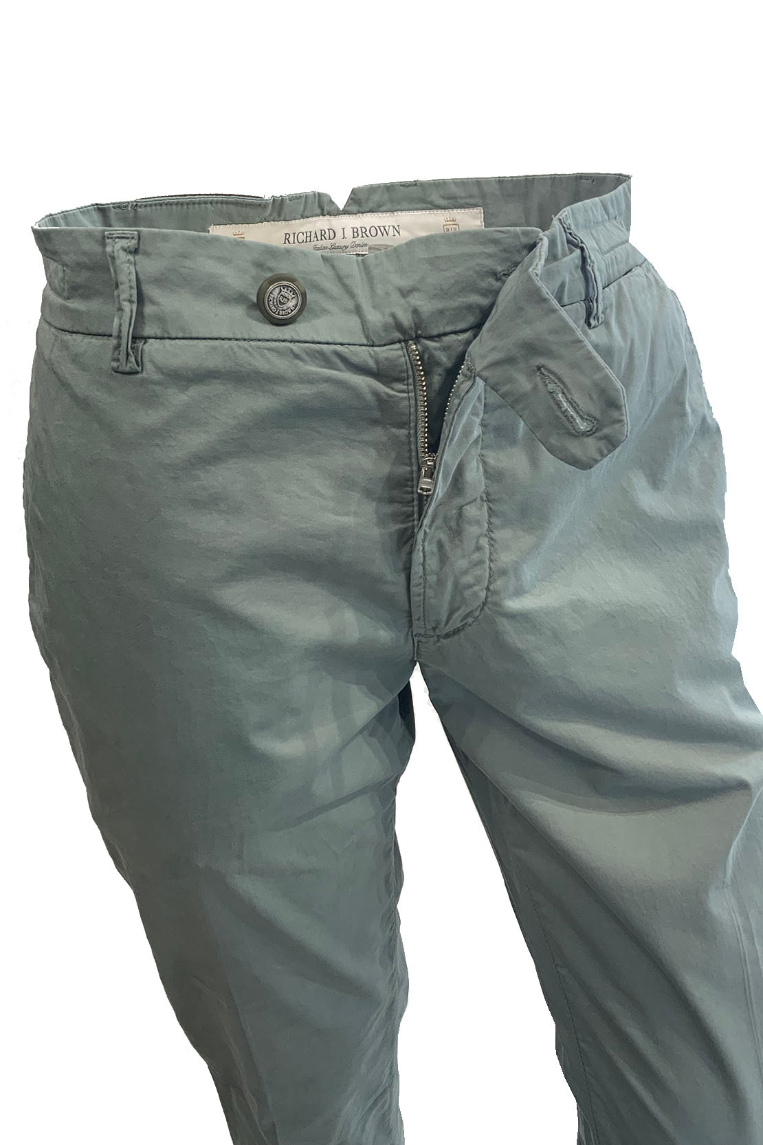 RICHARD J BROWN - SINGAPORE Model Slim Fit Stretch Cotton Chinos in Green T242.345