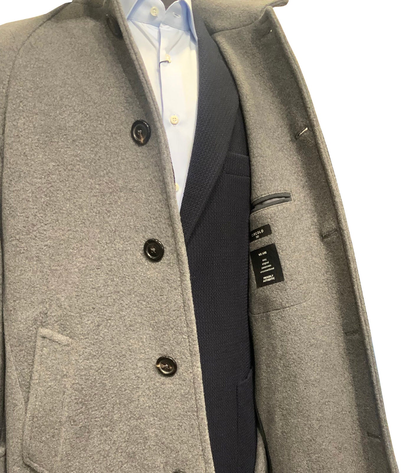 CIRCOLO 1901 - CN5102 Wool and Cashmere Overcoat in Grigio Melange