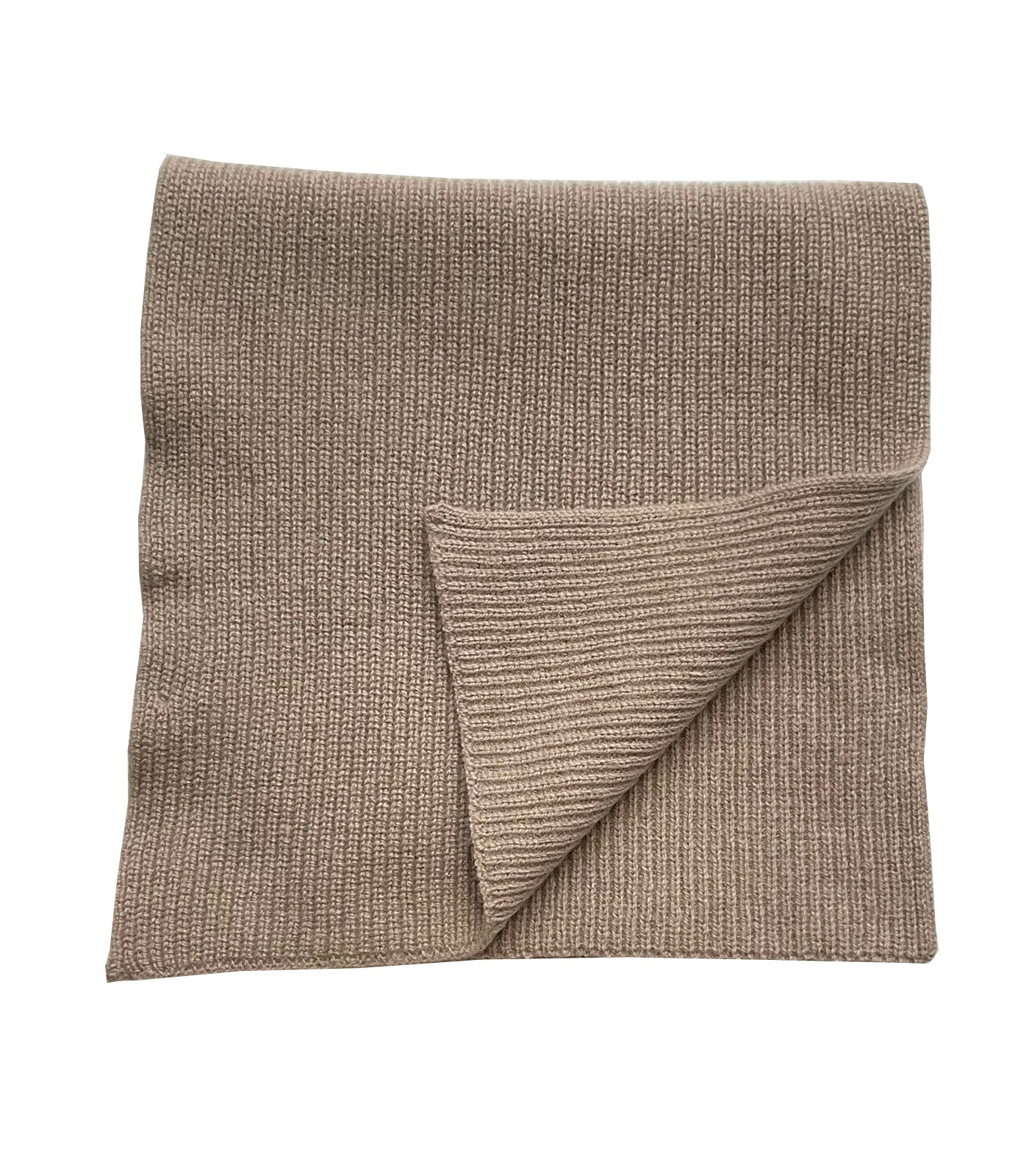 FILIPPO DE LAURENTIIS - Dark Beige Merino Wool and Cashmere Scarf
