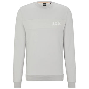 BOSS - COTTON-BLEND SWEATSHIRT WITH EMBROIDERED LOGO In Light Grey 50503061 057