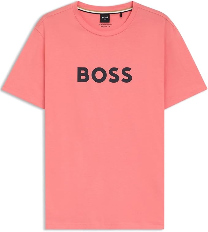 BOSS - Bright Pink Organic Cotton Relaxed Fit T-Shirt With Contrast Logo 50491706 671