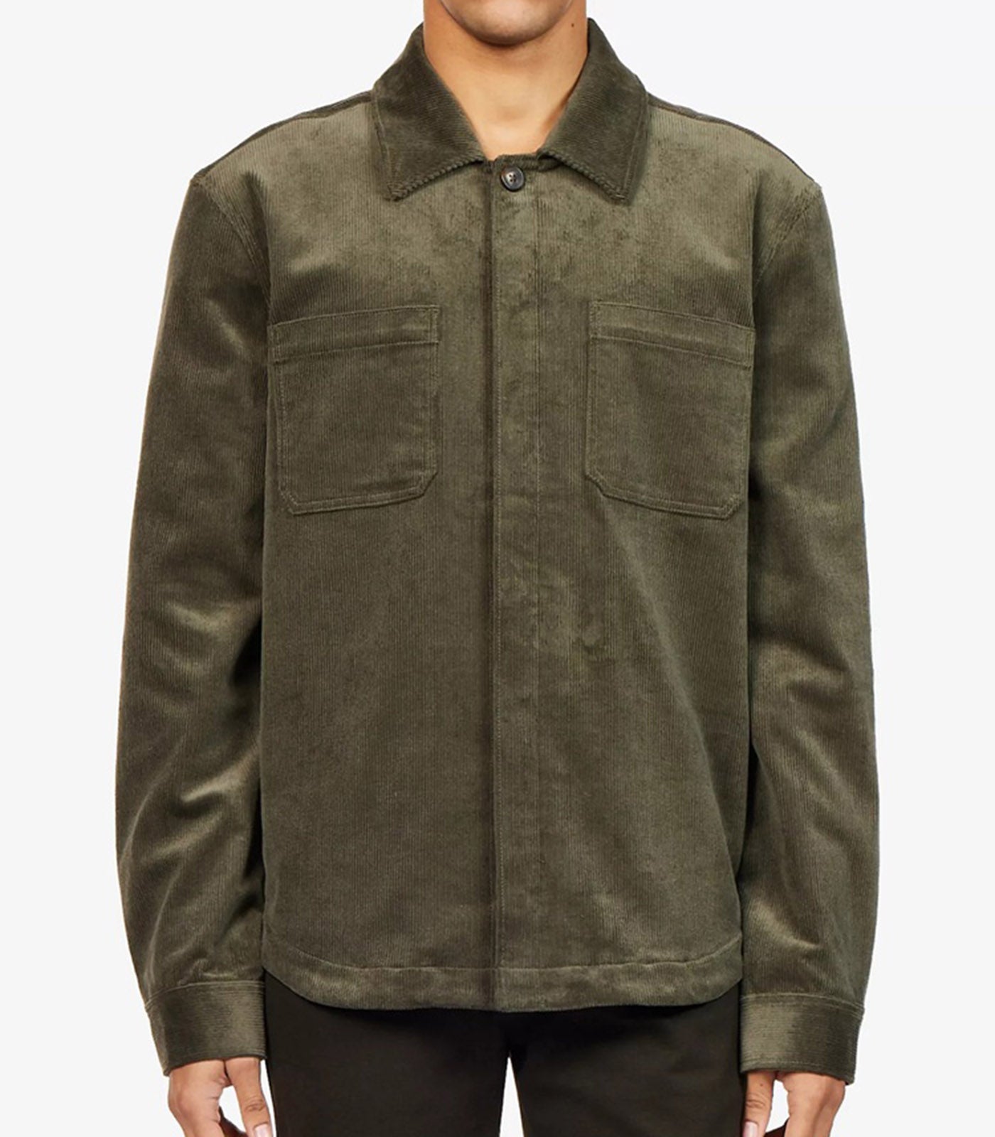 PAIGE - JACE CORD OVERSHIRT in OLIVE BRANCH M367Q46-C884