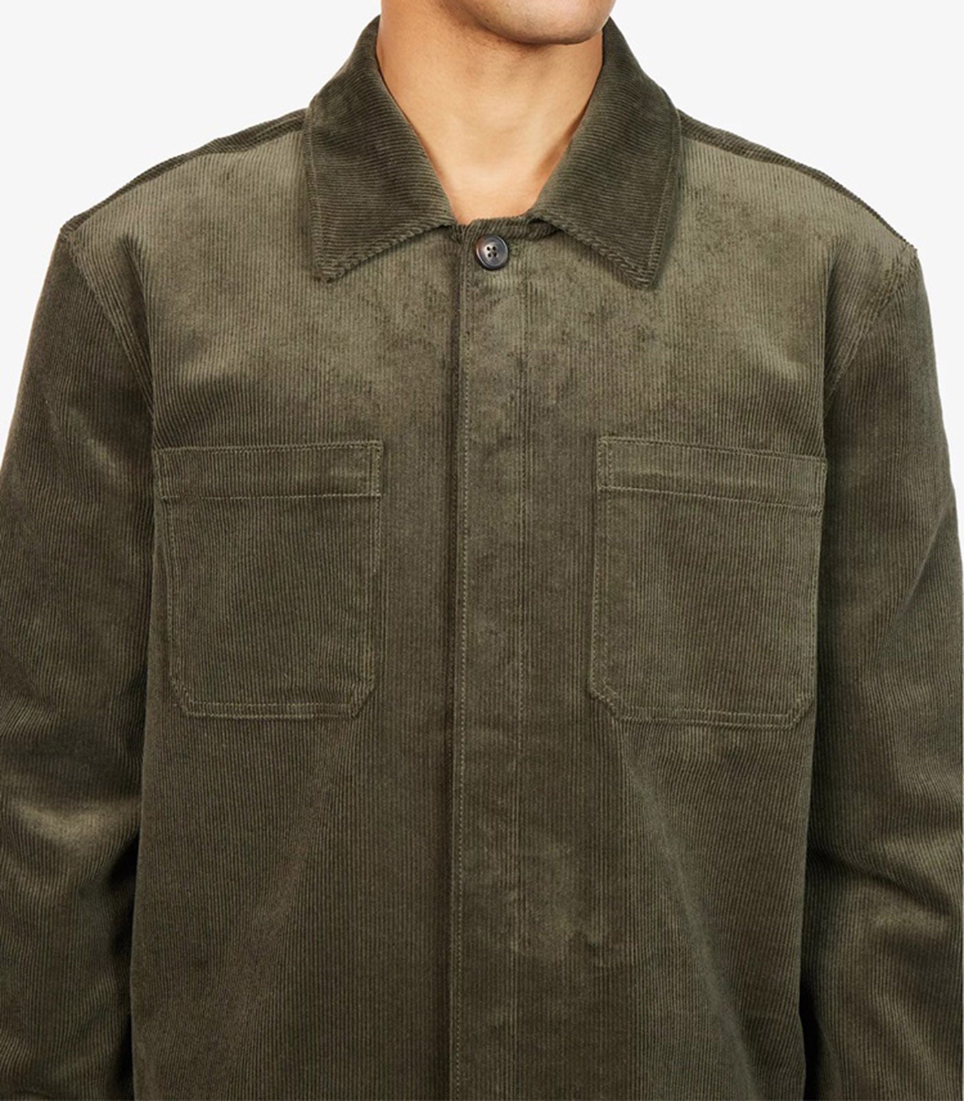 PAIGE - JACE CORD OVERSHIRT in OLIVE BRANCH M367Q46-C884
