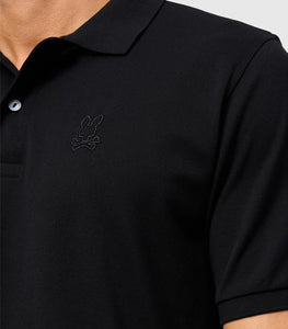 PSYCHO BUNNY - JAMES Premium Pique Polo Shirt in BLACK